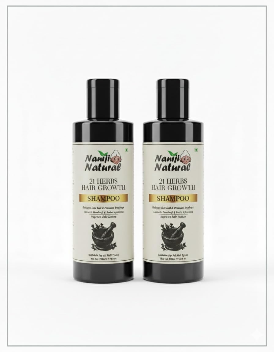Nani Ji Natural 21 Herbs Hair Shampoo 210ml | Nourishing Herbal Shampoo for Healthy, Shiny Hair