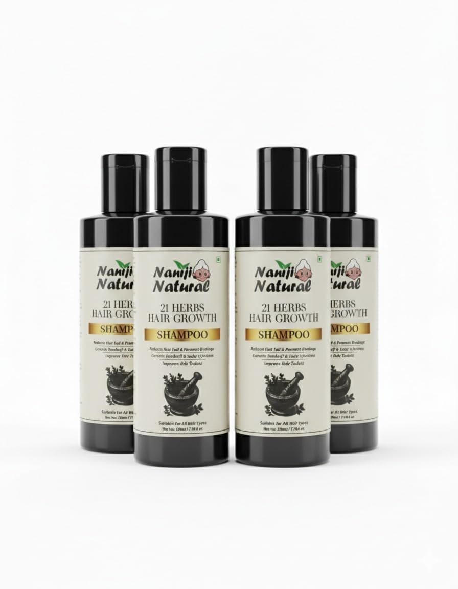 Nani Ji Natural 21 Herbs Hair Shampoo 210ml | Amla & Bhringraj Pack of 4