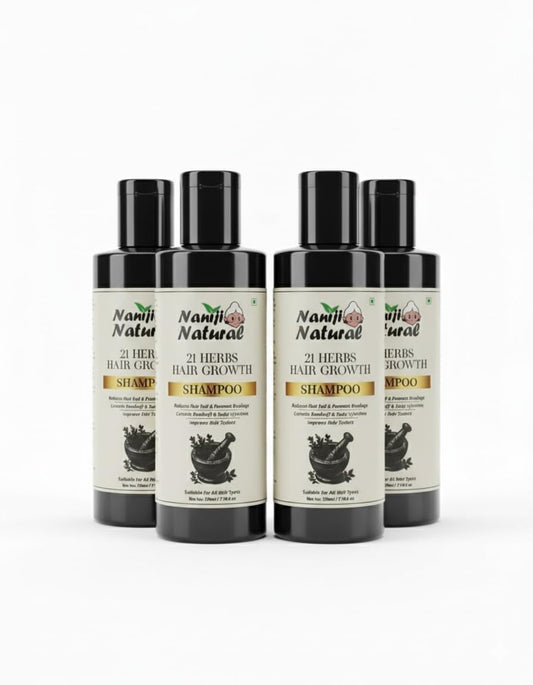 Nani Ji Natural 21 Herbs Hair Shampoo 210ml | Amla & Bhringraj Pack of 4