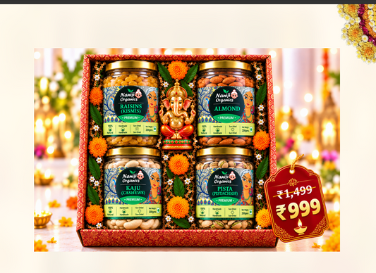 Premium Dry Fruit Gift Hamper with Almonds, Kaju, Pista & Raisins (KISMIS)