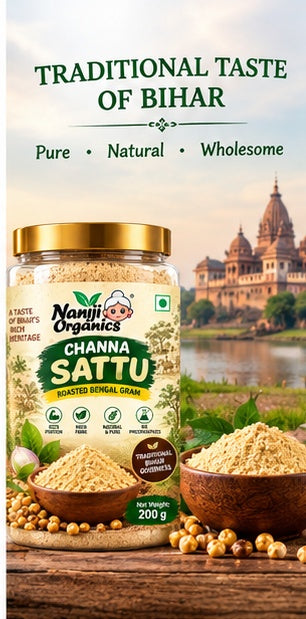 Naniji Organics Chana Sattu – Roasted Bengal Gram Flour 200 g